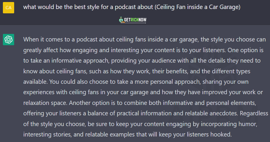 ChatGPT for podcasters