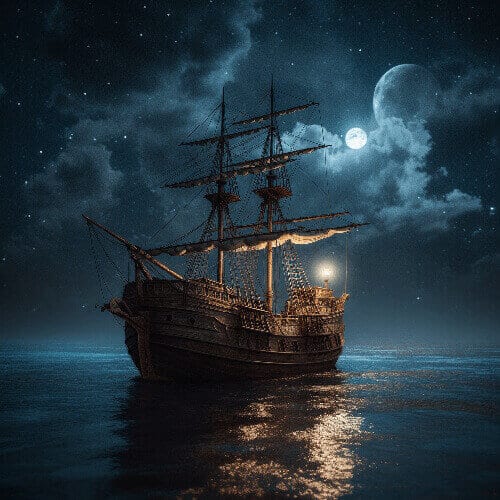 pirate ship tracking at night